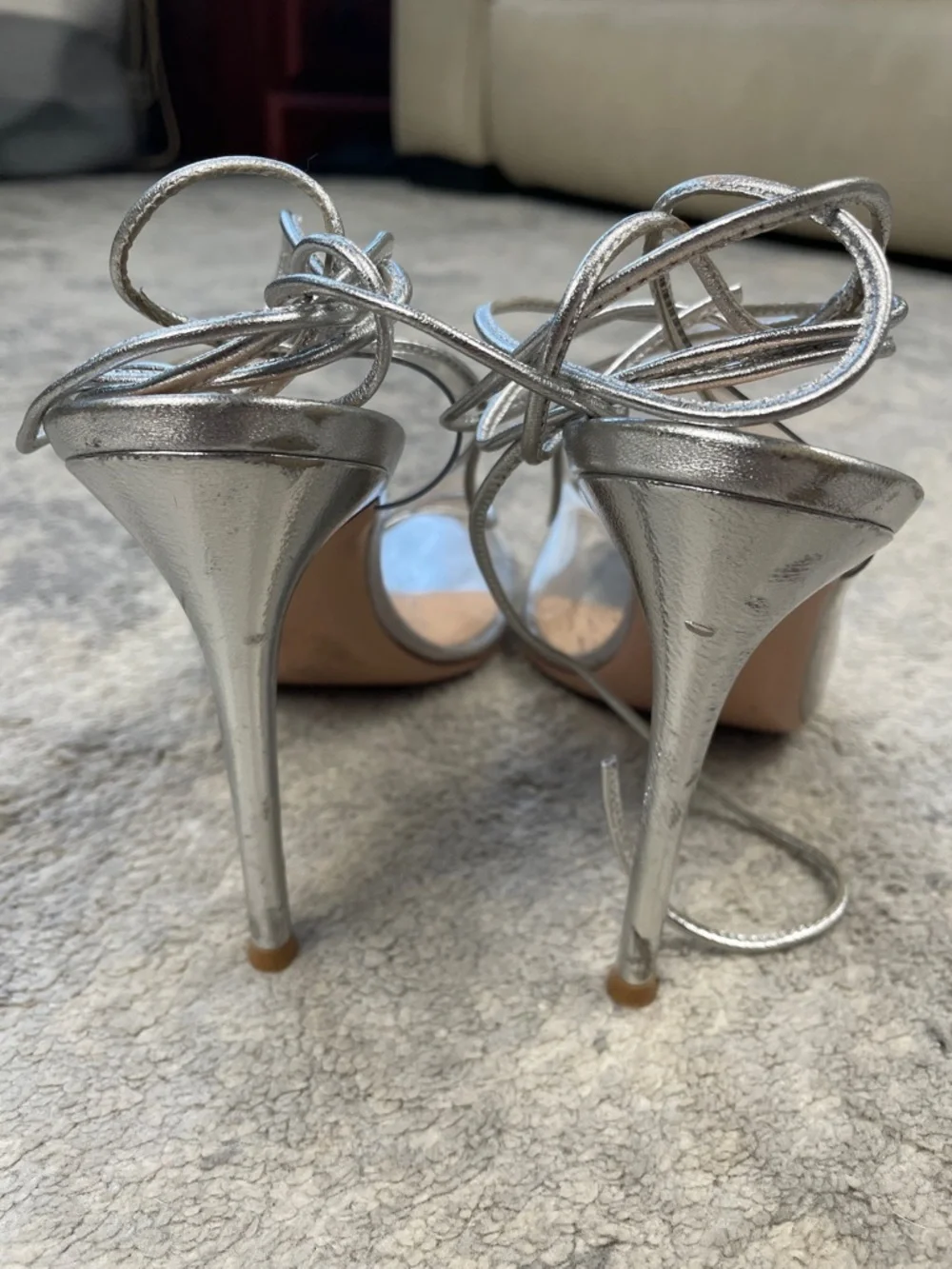 Gianvito Rossi silver plexi